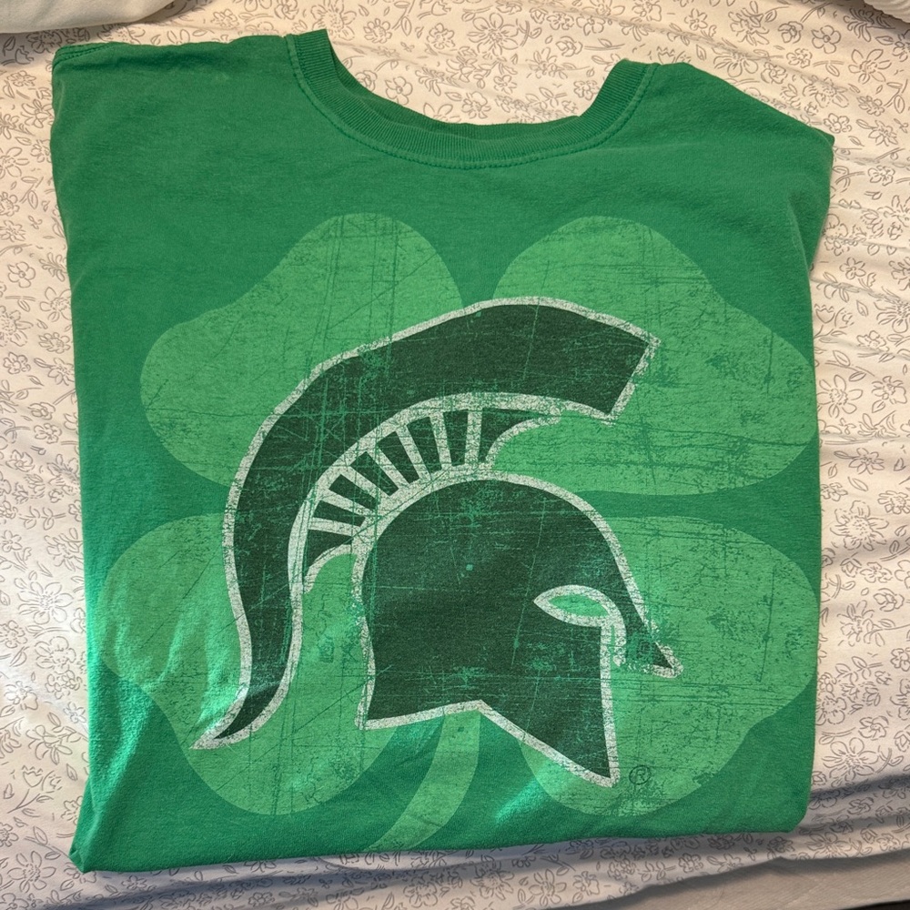 MSU Green T-Shirt (ST PATTYS DAY) with Spartan Logo